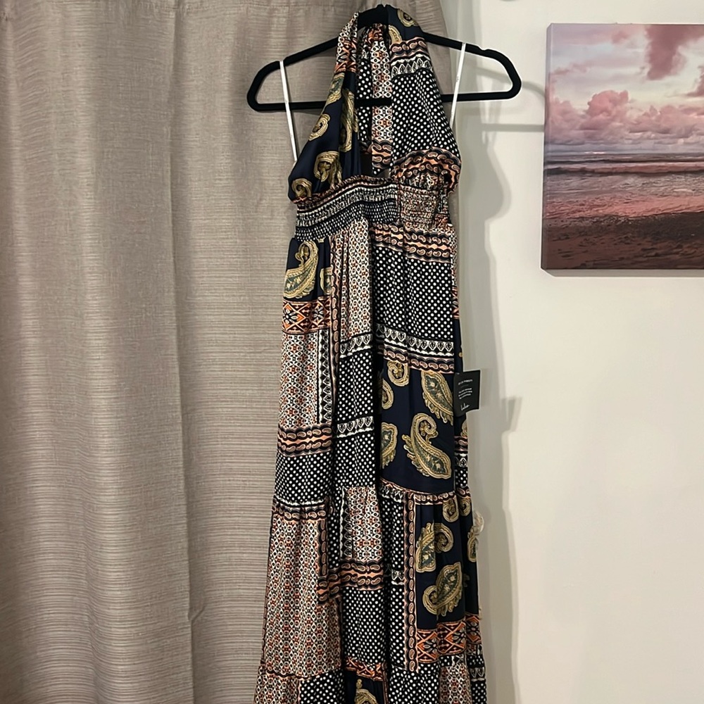 Lulus flowy maxi halter dress.
